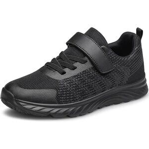 🆕Kids All Black Lightweight Breathable Athletic Running Tennis Fitness Sneakers